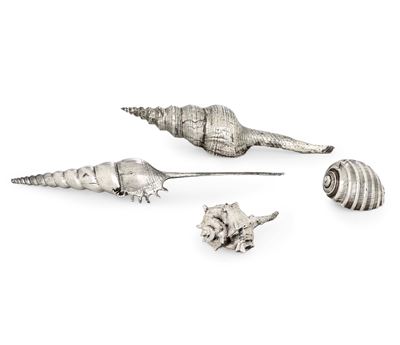 Maison Mario Buccellati, Quattro conchiglie rivestite in argento (Italia, XX secolo)