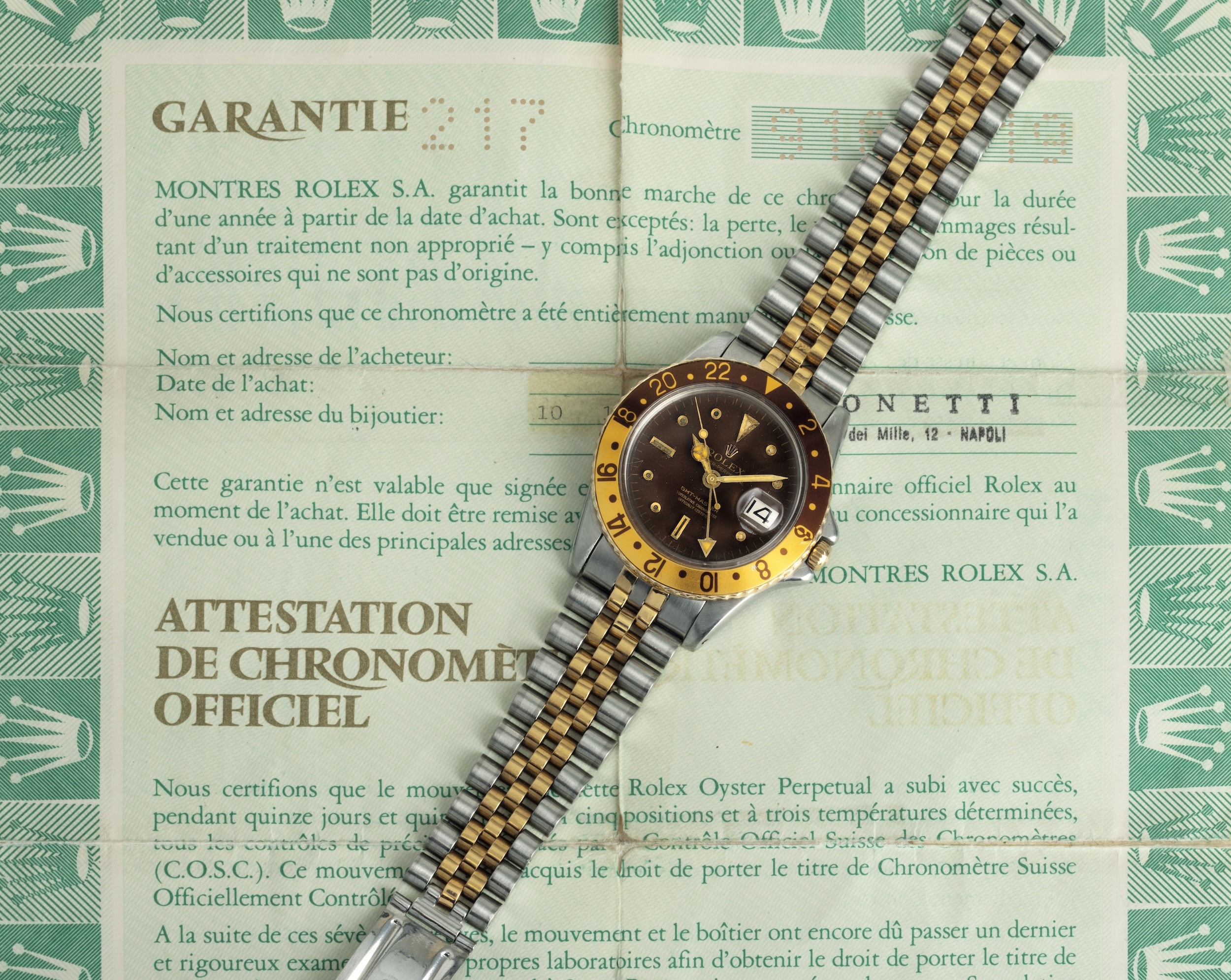 Rolex - Gmt Master Ref 16753 Acciaio e Oro "nipple Dial", Bracciale Jubilèe con Garanzia