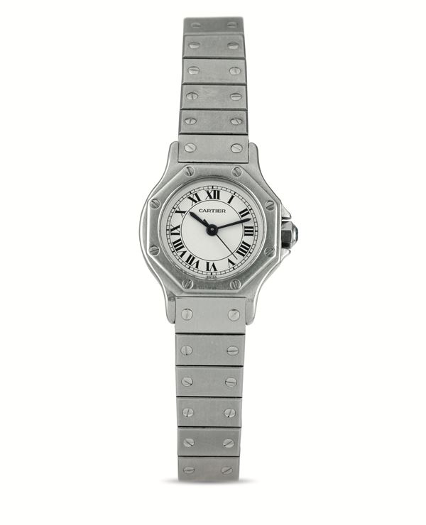 Cartier - Octagon steel automatic, white dial Roman numerals