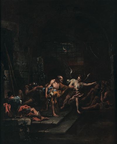 San Pietro liberato dall'Angelo, olio su tela