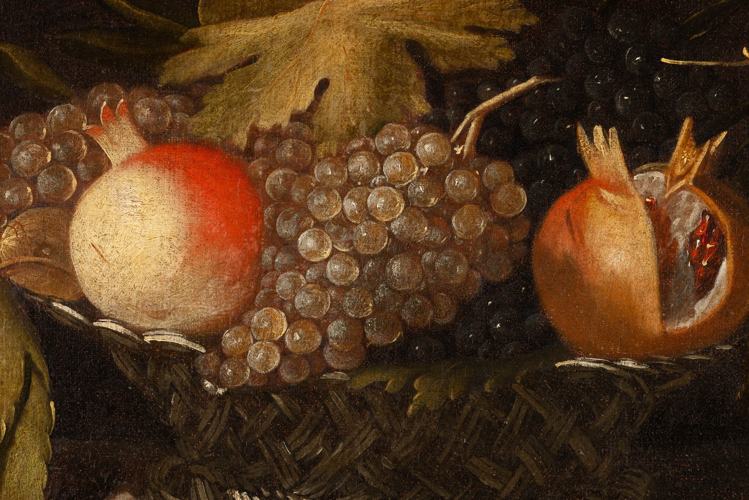 Scuola lombarda del XVI secolo, Natura morta con cesto di frutti, olio su tela