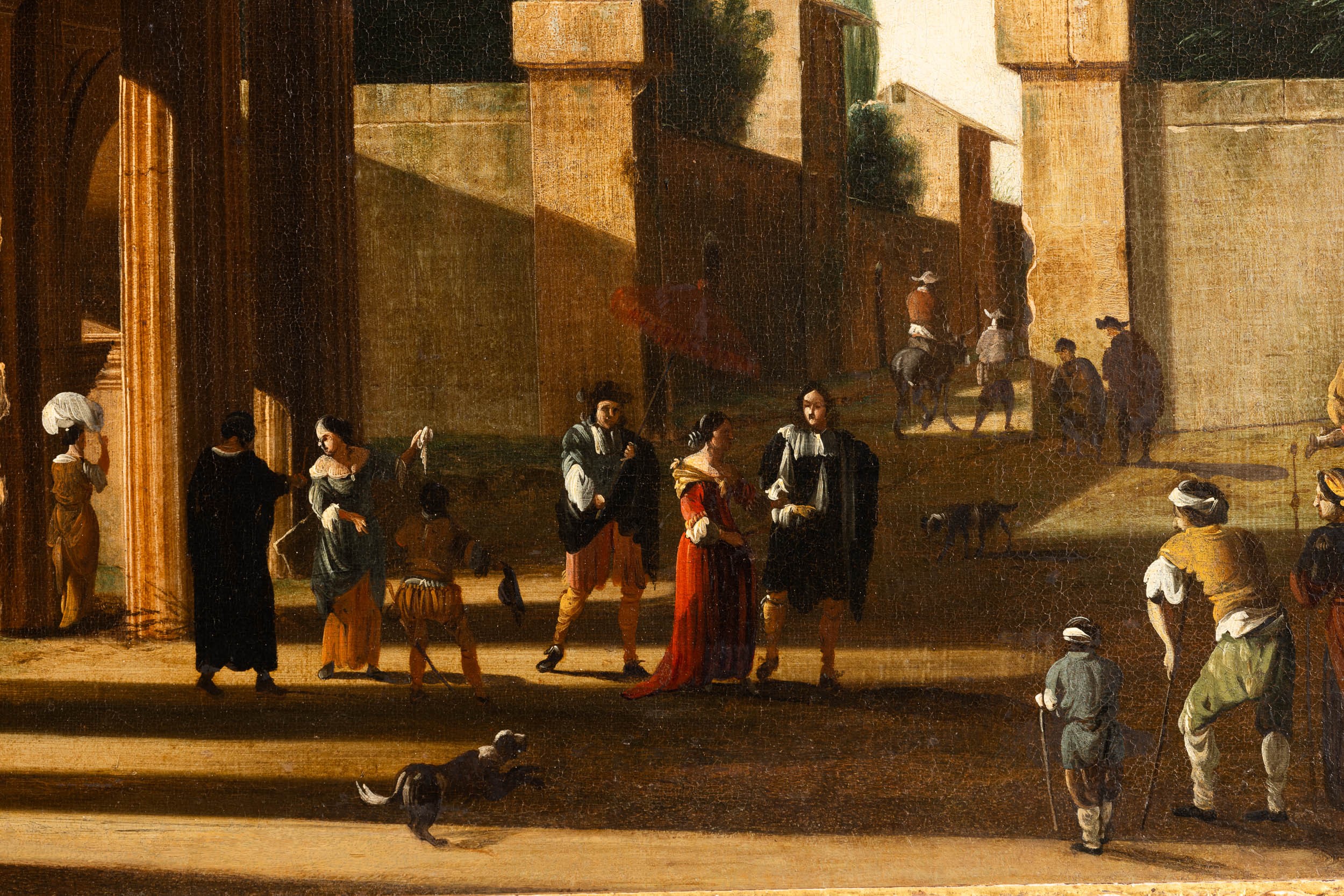 Niccolò Codazzi - Architettura con figure, olio su tela