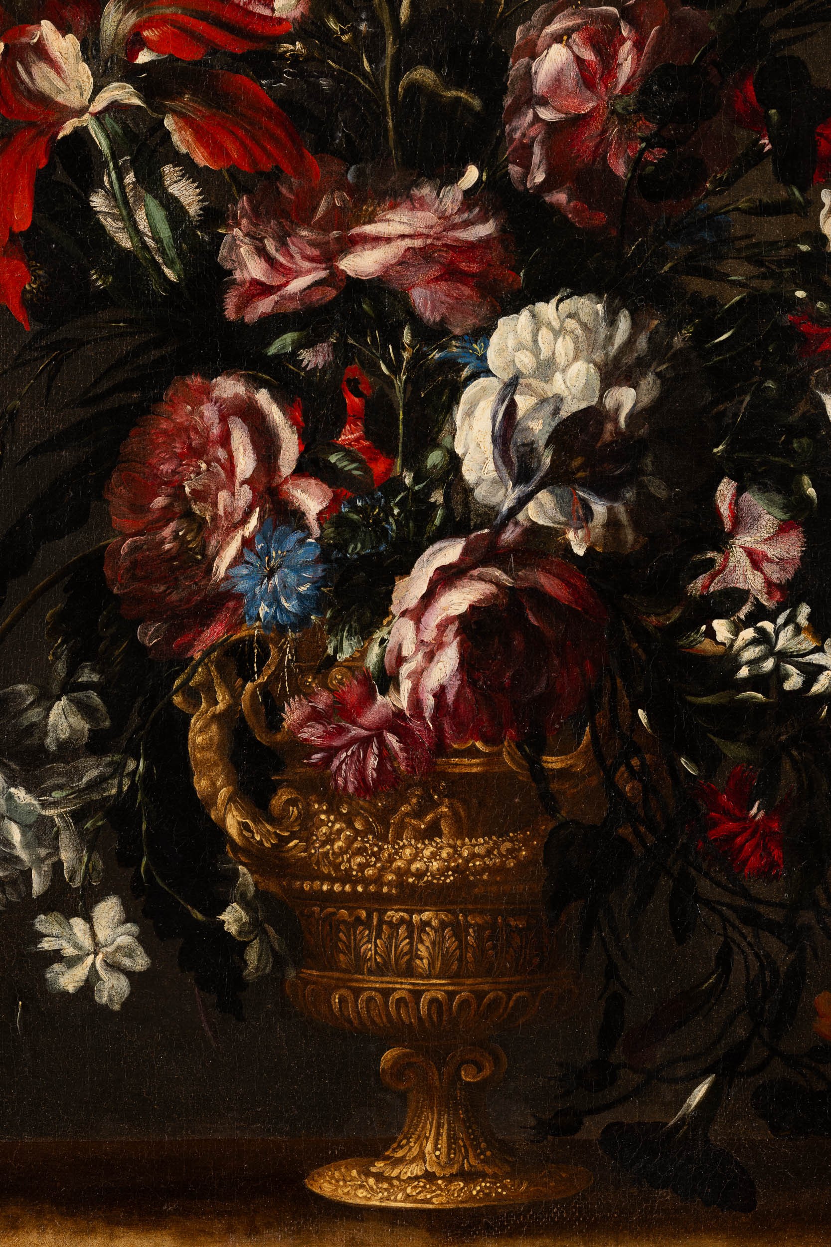 Mario Nuzzi Detto Mario dei Fiori - Natura morta con fiori in vaso, olio su tela
