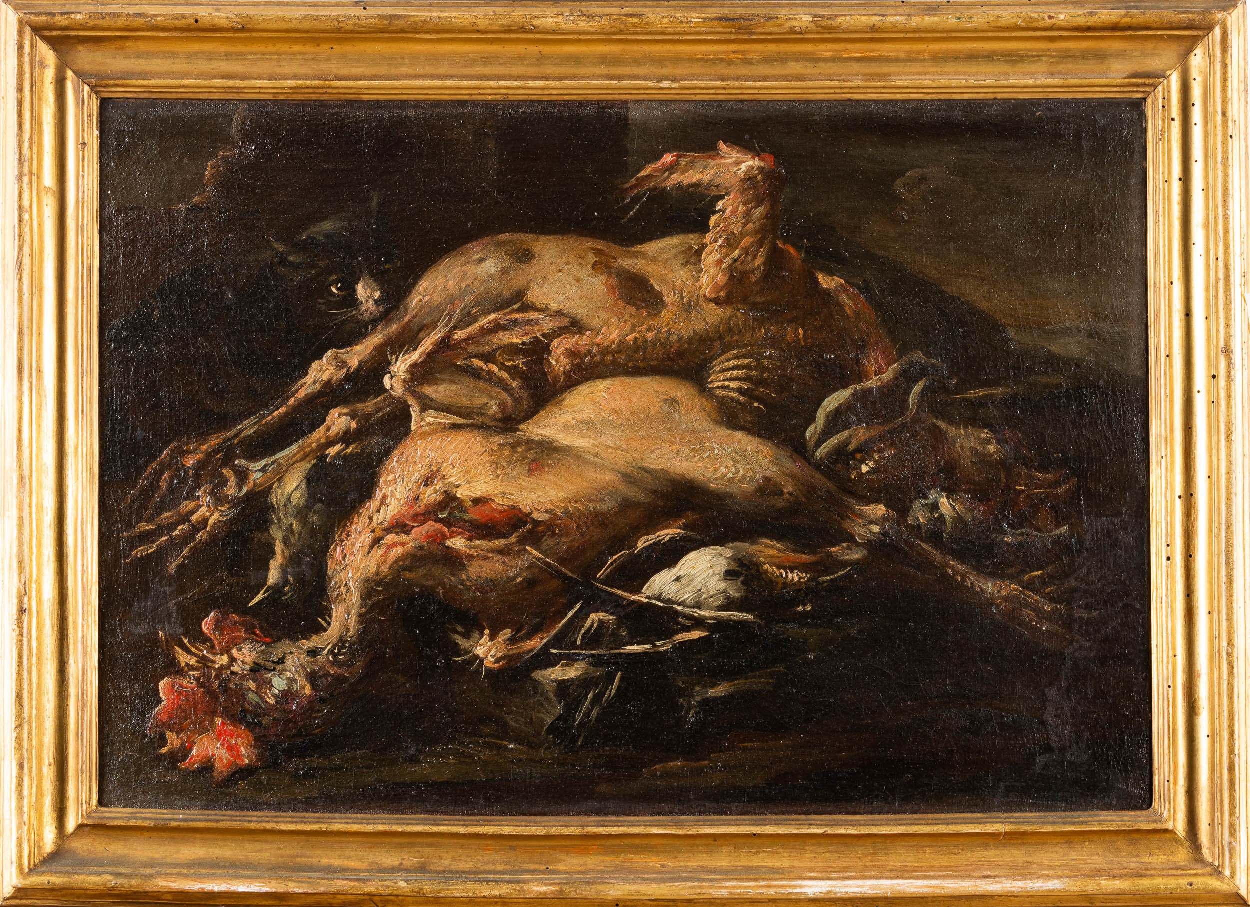 Felice Boselli - Natura Morta con Polli e Gatto