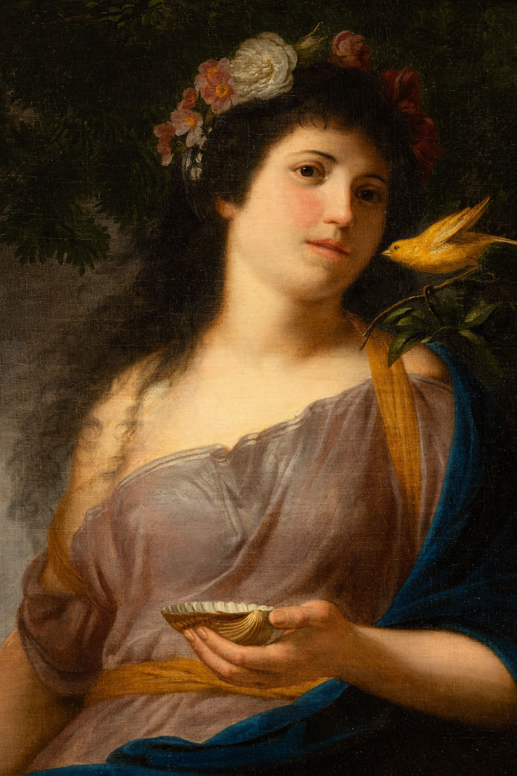 Maria Anna Catherina Angelika Kauffmann - Donna con Corona di Fiori e Canarino