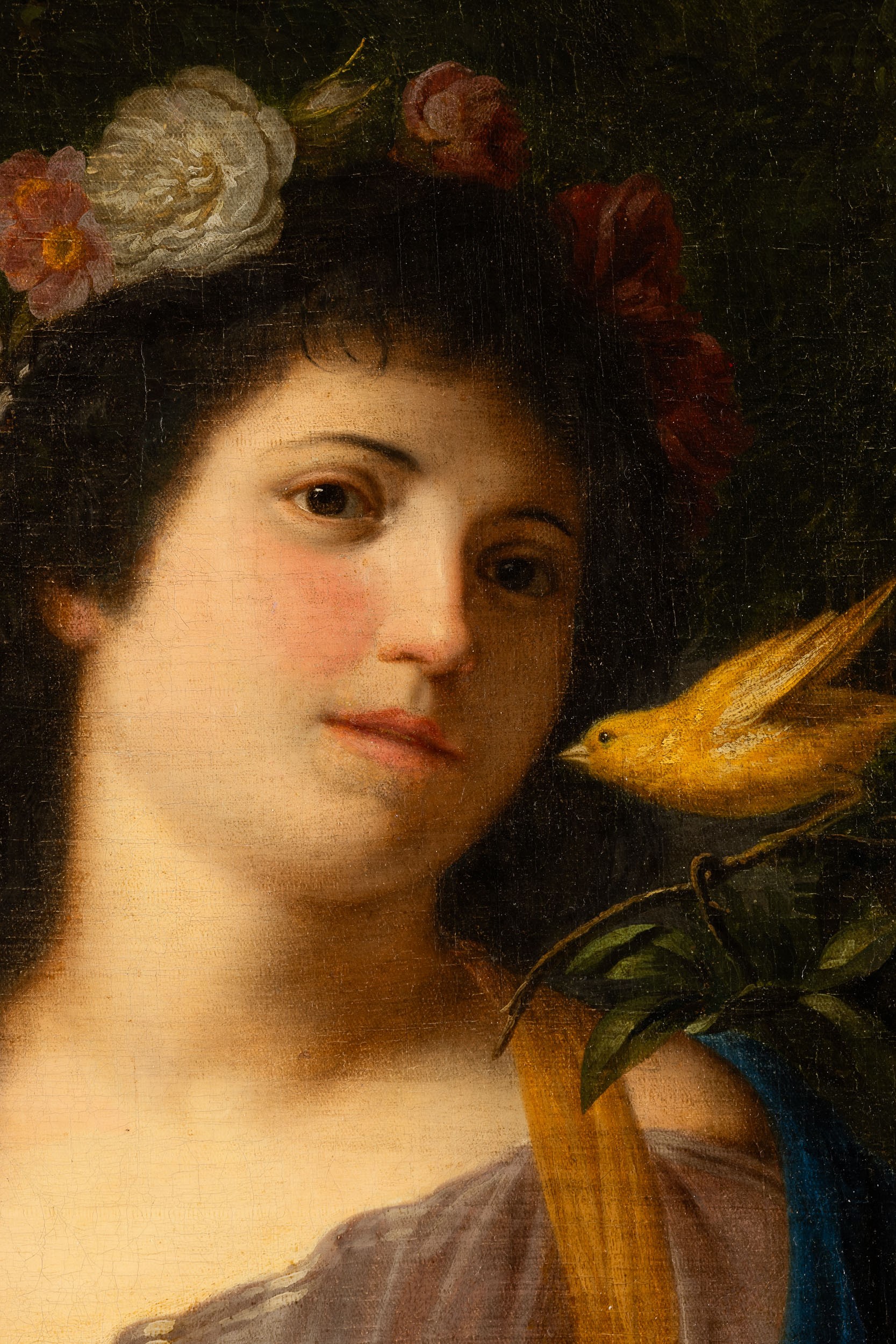 Maria Anna Catherina Angelika Kauffmann - Donna con Corona di Fiori e Canarino