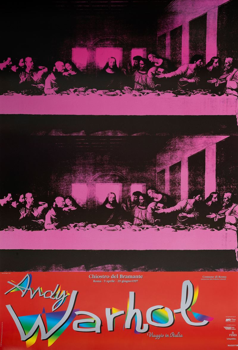 Andy Warhol : Chiostro del Bramante - Warhol  - Asta POP Culture e Manifesti d'Epoca - Cambi Casa d'Aste