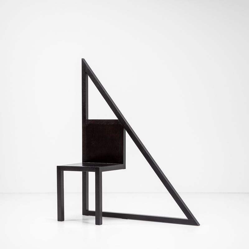 Paolo Pallucco : Seduta N. 76 "Sedia del geometra tranquillo".  - Auction Fine Design - Cambi Casa d'Aste