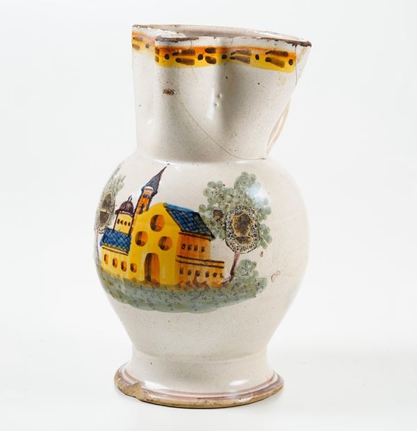 Boccale.  Puglia, Grottaglie, XIX secolo.