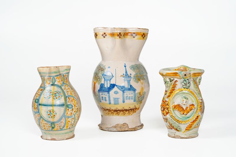 Due boccali. Puglia, XIX secolo.  - Auction Ceramics and glass - Cambi Casa d'Aste