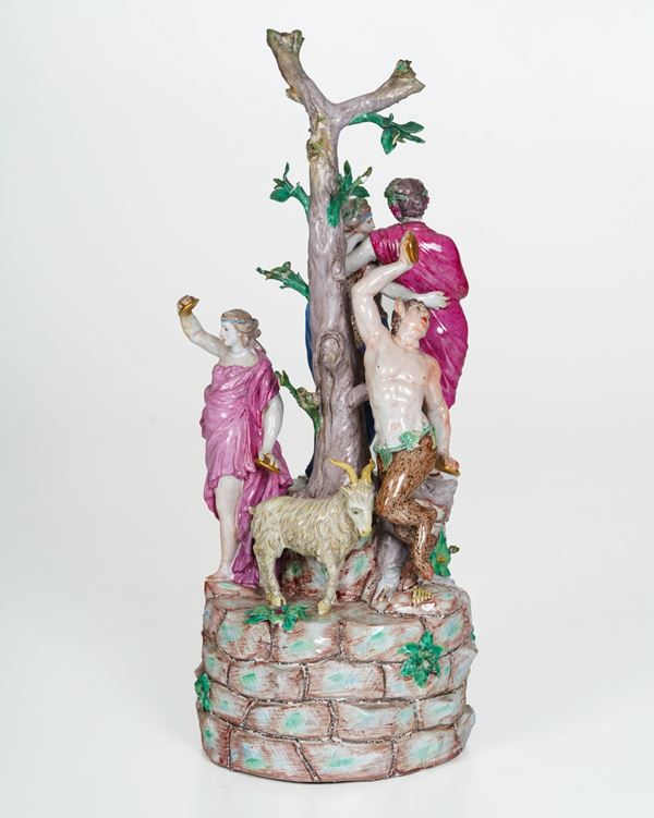 Gruppo con Bacco e Arianna. Doccia, Manifattura Ginori, verso la fine del XVIII secolo.