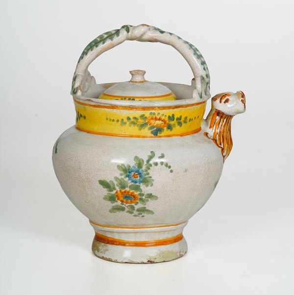 Versatore con coperchio. Probabilmente Liguria, XIX secolo.