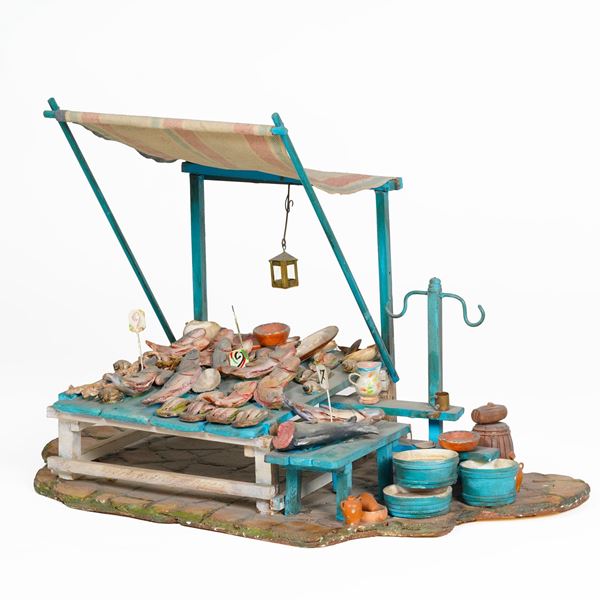 Ceramiche trompe-l’oeil a foggia di banco dei pesci. XX secolo