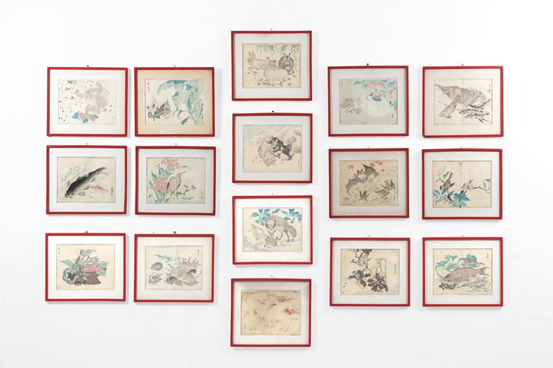 Gruppo di sedici stampe. Cina XIX-XX secolo  - Auction Antiques - Cambi Casa d'Aste