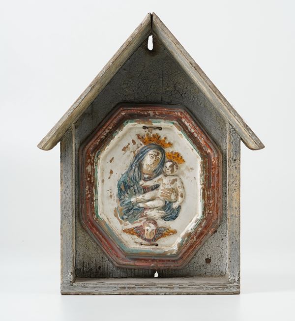 Targa devozionale ottagonale. Italia centrale, probabilmente Emilia Romagna, XVIII secolo (?).