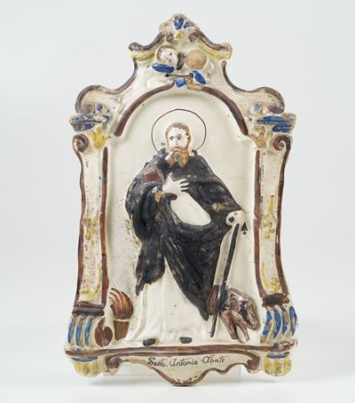 Targa Devozionale con Sant'antonio.probabilmente Romagna, XIX Secolo.