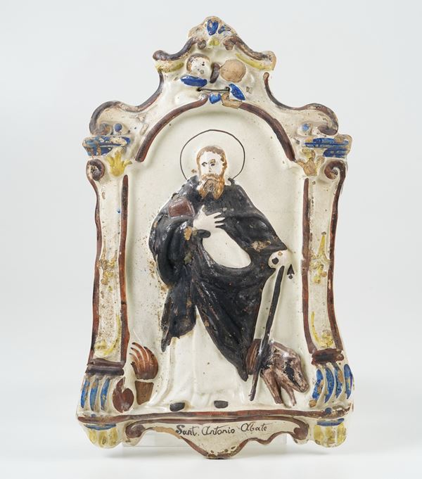 Targa devozionale con Sant'Antonio. Probabilmente Romagna, XIX secolo.