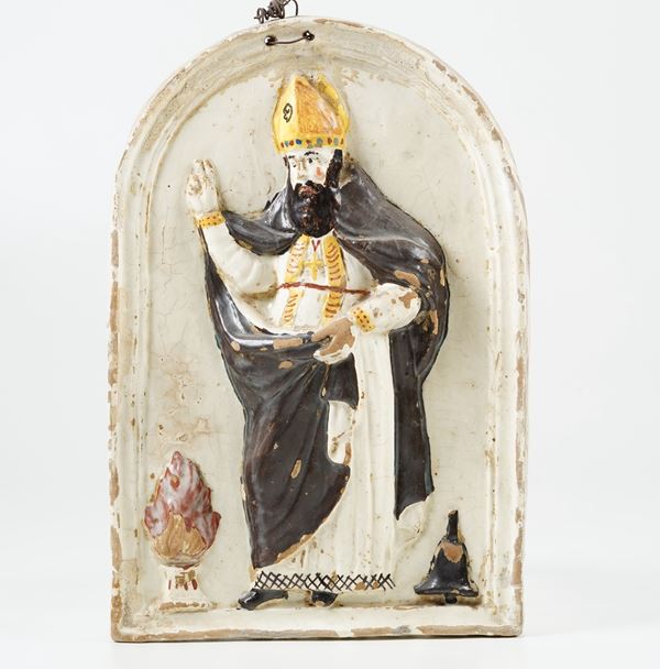 Targa devozionale con Sant'Antonio. Imola (?), XIX secolo.