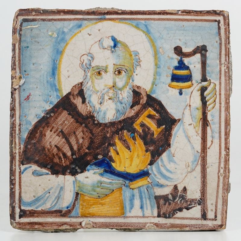 Targa devozionale con Sant'Antonio. Campania, XVIII secolo.  - Asta Antiquariato - Cambi Casa d'Aste
