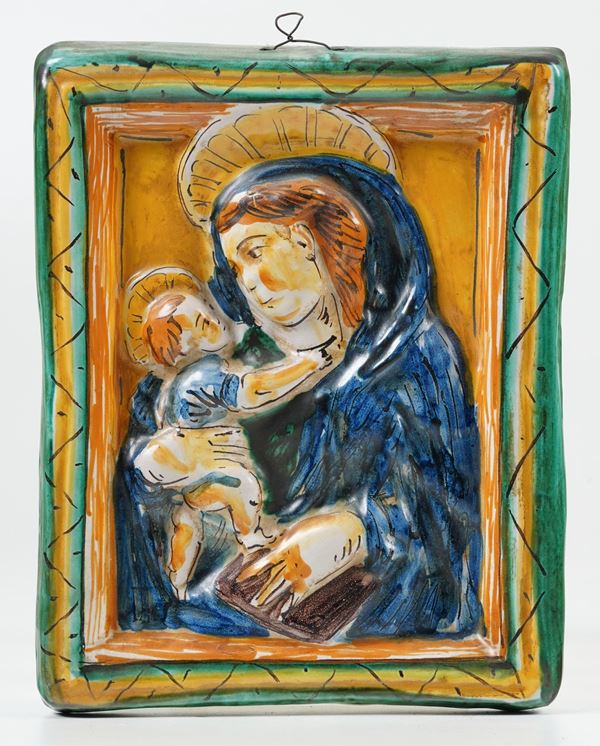 Targa devozionale. Montelupo, Manifattura Dolfi, XX secolo.