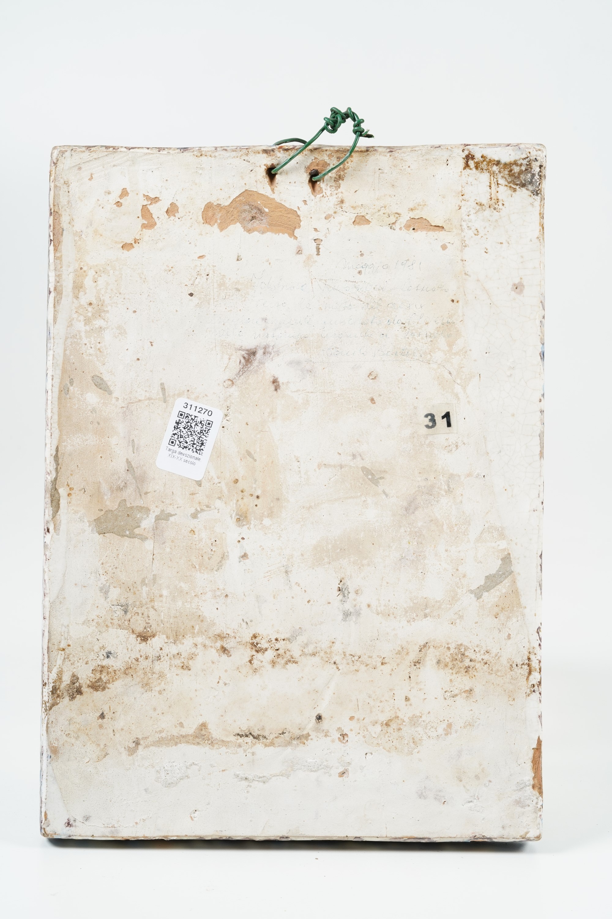 Targa Devozionale con Sant'antonio.sassuolo (?), XIX Secolo.