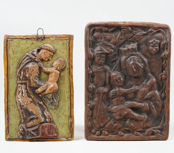 Due targhe devozionali, XIX secolo.