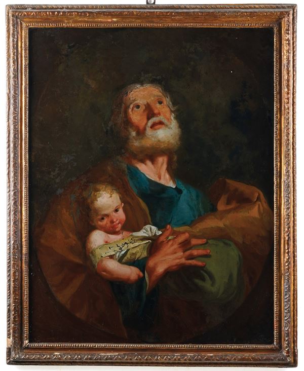 Scola veneta del XVIII secolo San Giuseppe e il Bambino