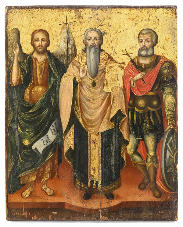 San Giovanni Evangelista, San Giovanni Battista e San Longino. Russia XIX secolo