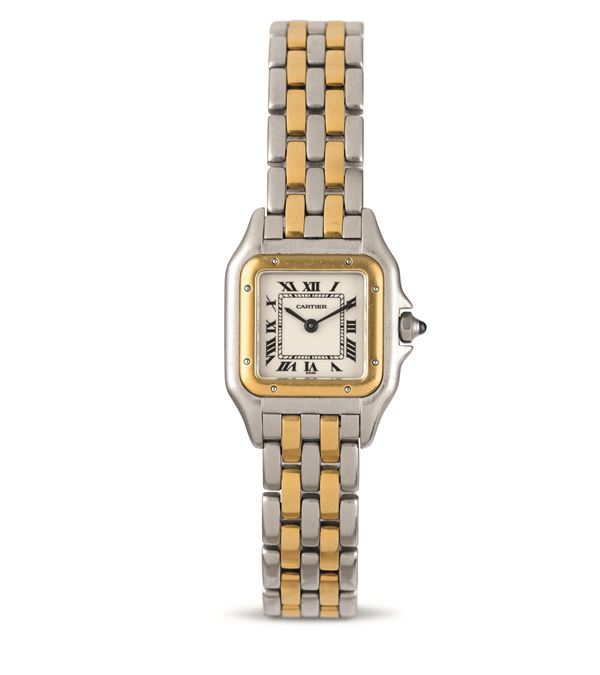 Cartier - Panthere Lady steel and gold two strands, quartz winding, Argentè dial