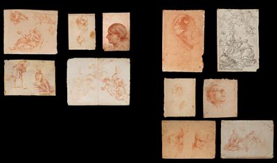 Giovanni d'Enrico, Carlo Bartolomeo Borsetti e Pier Francesco Gianoli, Insieme di dodici disegni,...