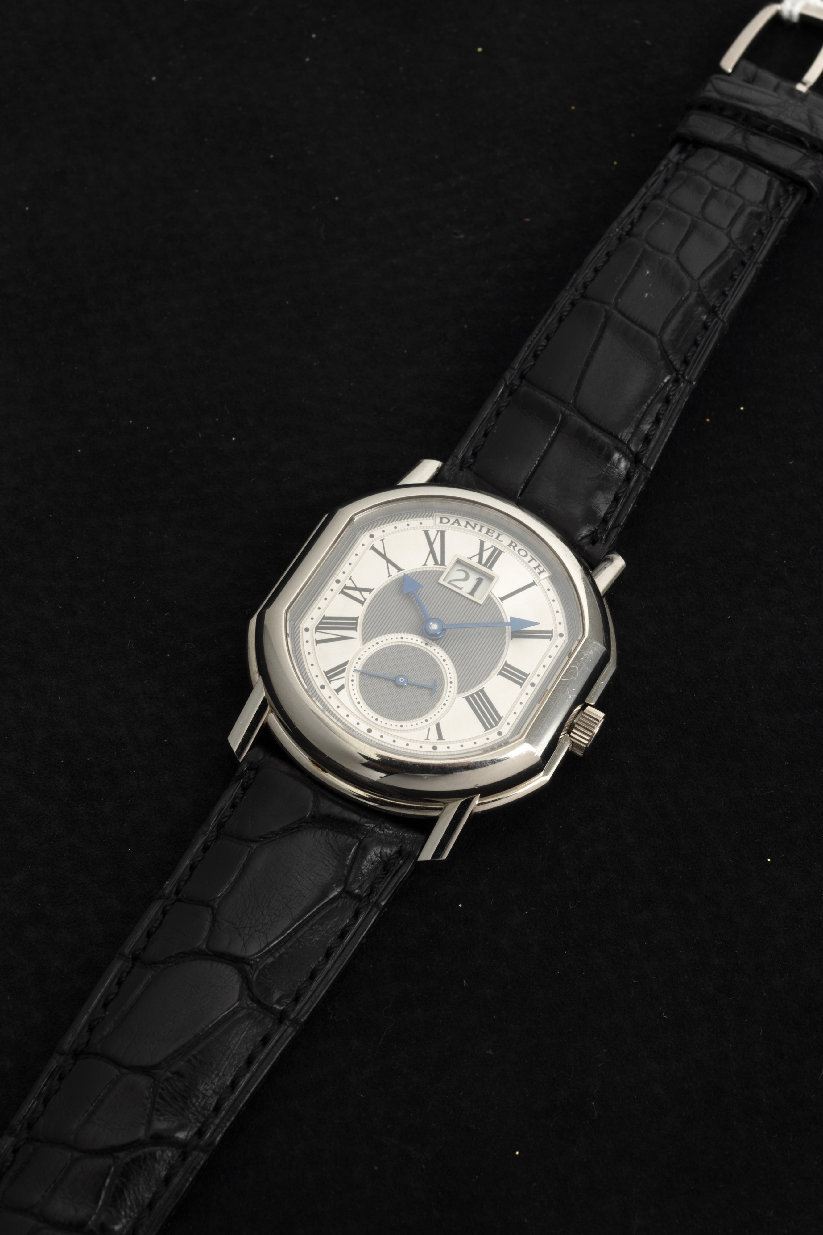 Daniel Roth - Datomax in Oro Bianco 18k con Grande Finestra del Datario Ad Ore 12, Piccoli Second...