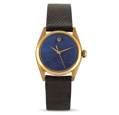 Raro Oyster Perpetual Ref 6548 con Quadrante in Pietra Lapislazuli Cassa in Oro Giallo 18k, Movim...