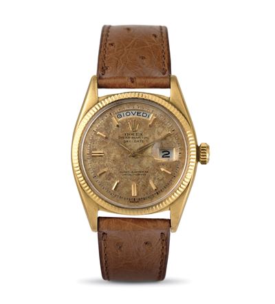 Daydate Ref 6611 in Oro Giallo 18k con Quadrante Virato Indici a Daga Movimento Automatico e Indi...