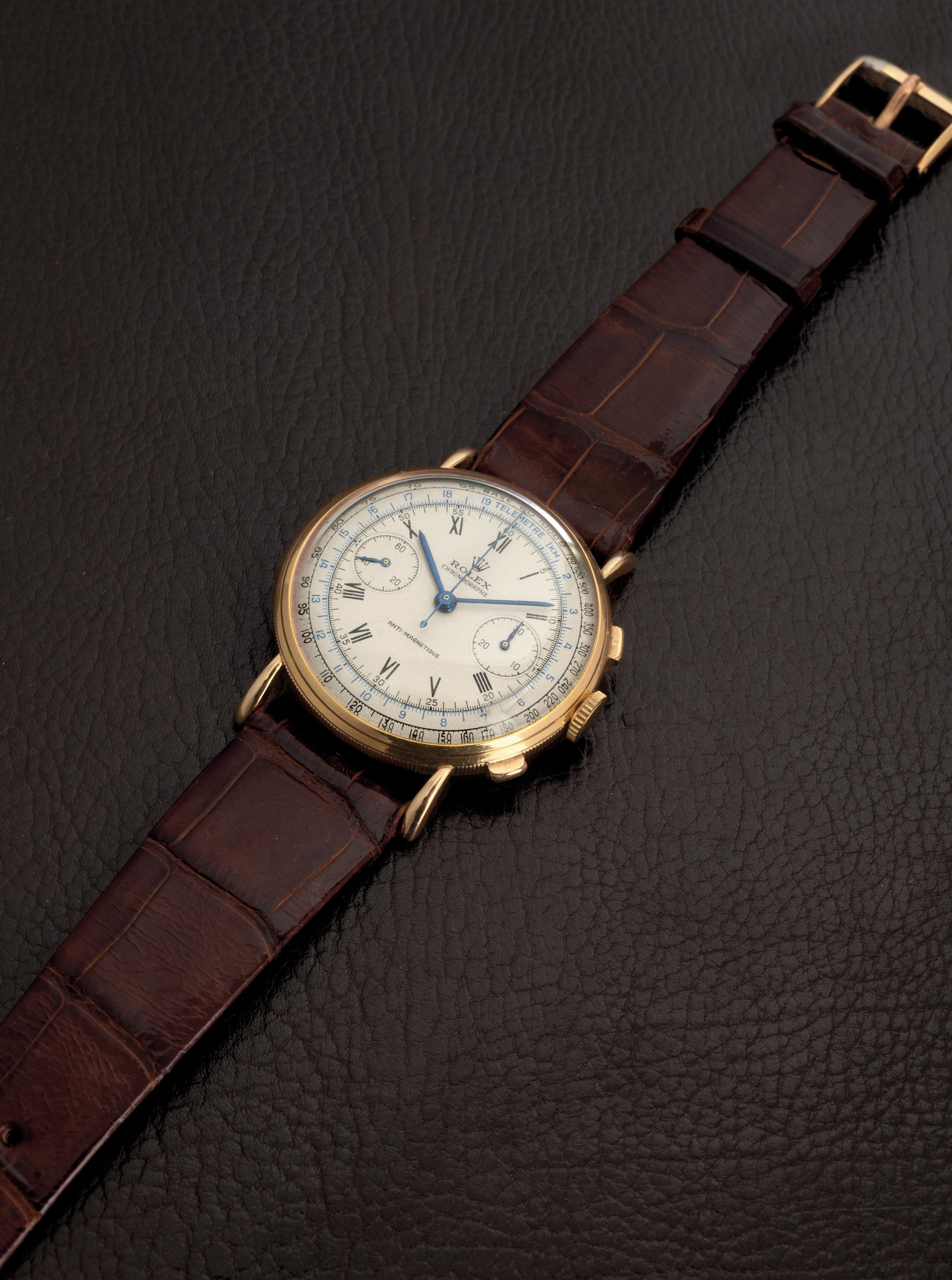 Rolex - Cronografo Antimagnetico "cassa Moneta" Ref 4062 in Oro Giallo 18k Due Contatori Quadrant...