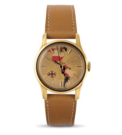 Raro Orologio da Polso Carica Manuale con Secondi Centrali e Quadrante Decorato con Smalti Cloiso...