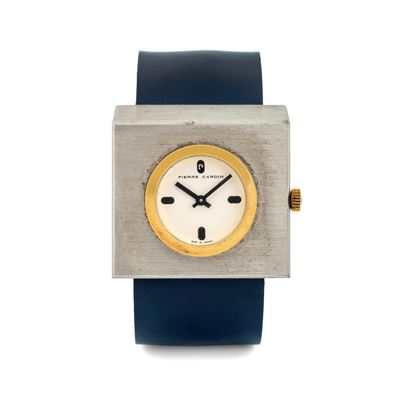 Particolare Orologio di Design in Acciaio a Carica Manuale, Quadrante Argentè e Ghiera Dorata