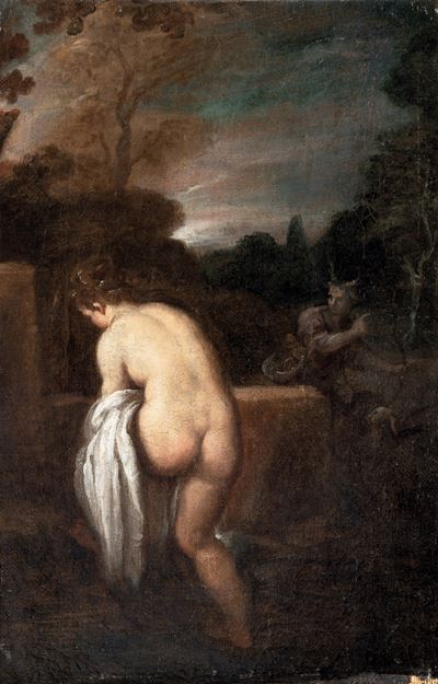 Diana e Atteone, olio su tela