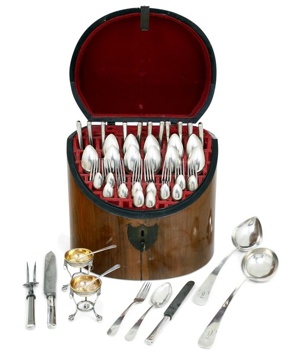 Servizio di posate. Firenze XIX secolo, marchio con "Marzocco" in uso dal 1832 al 1872