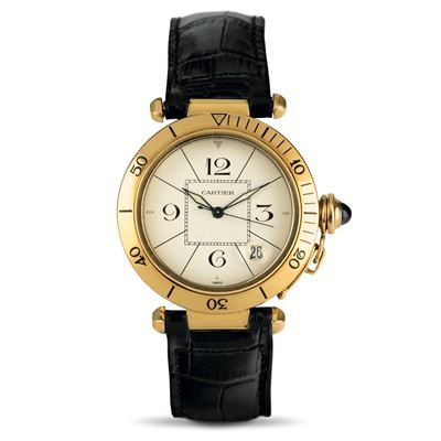Pasha Ref 1020 Grande Misura in Oro Giallo 18k, Carica Automatica con Datario, Completo di Scatol...