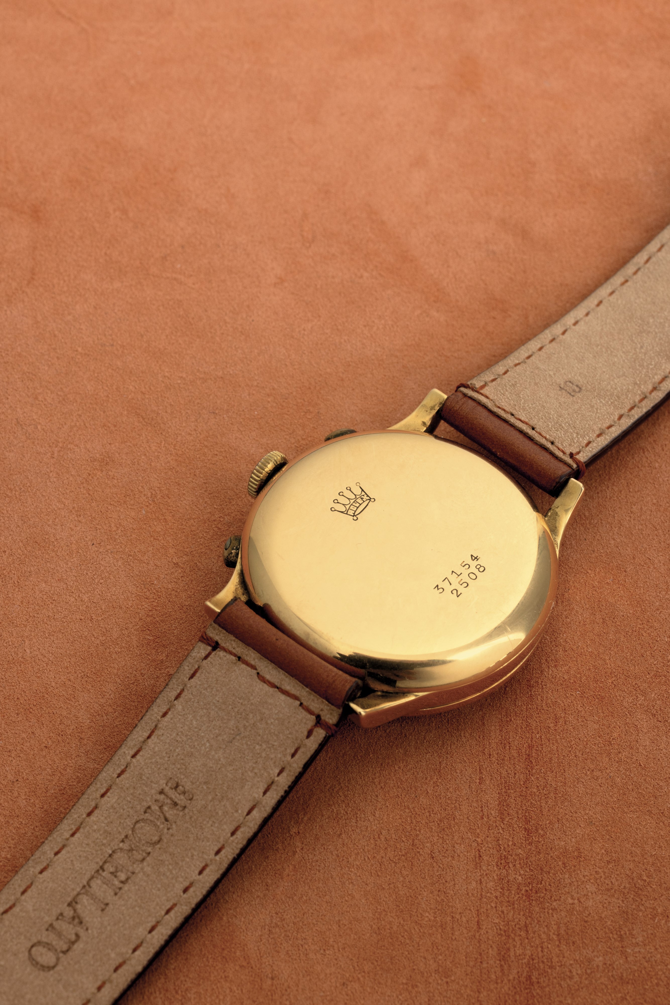 Rolex - Raro Cronografo Antimagnetico Ref 2508 Prima Serie in Oro Rosa Quadrante Rosa, Due Contat...