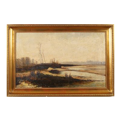 Autore Non Identificato, G. Rognoni (?) Paesaggio Fluviale