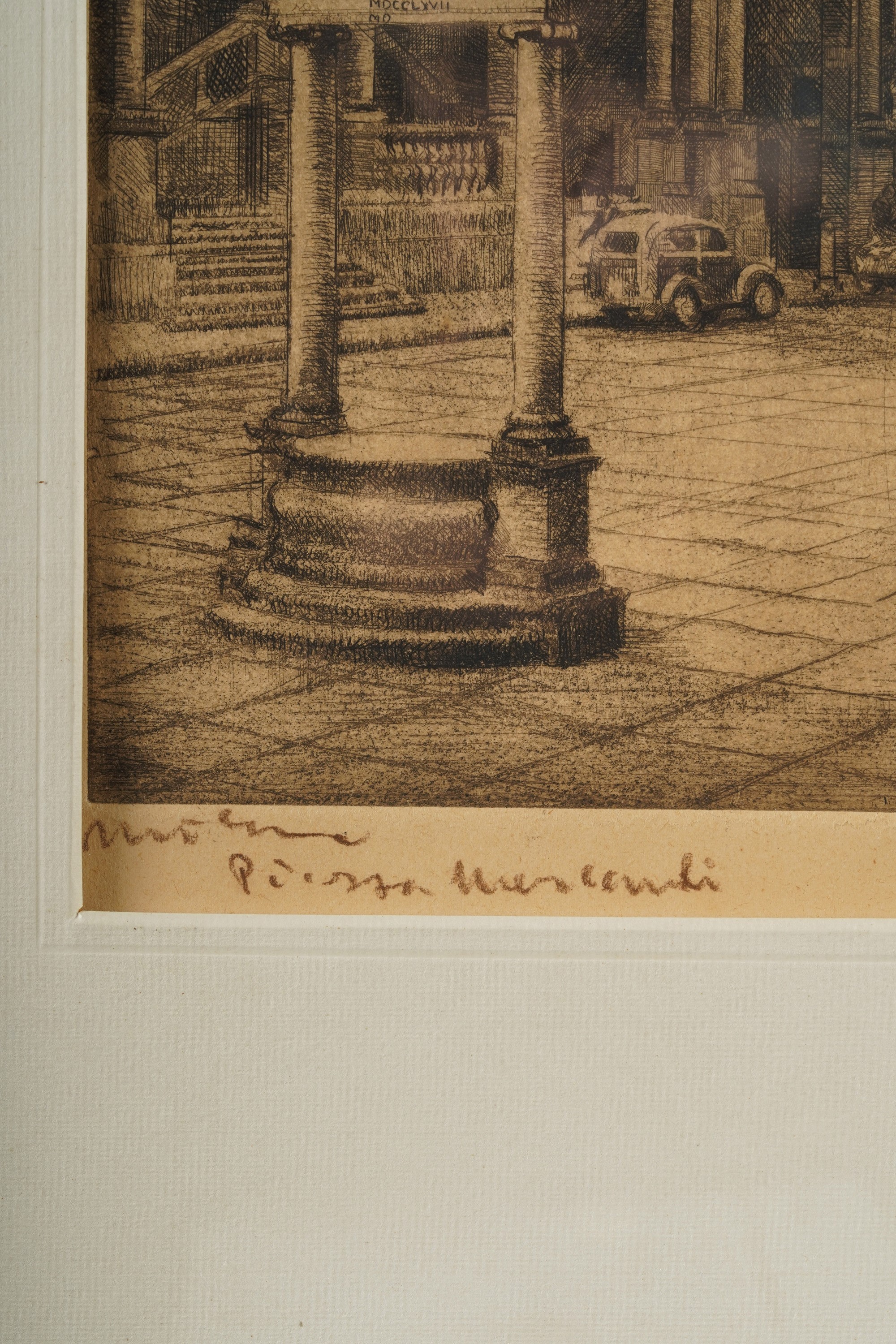 Litografia Raffigurante Piazza Mercanti a Milano