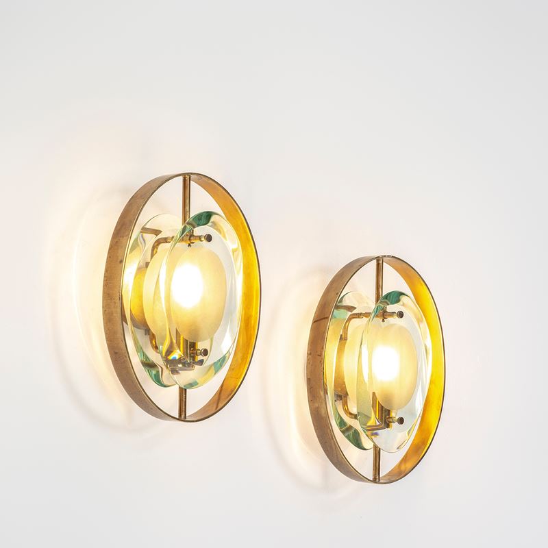 Max Ingrand : Due lampade a parete mod. 2240.  - Asta Fine Design - Cambi Casa d'Aste