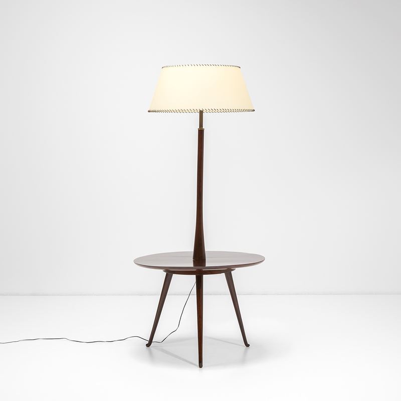 Gino Sarfatti : Lampada da terra con tavolino.  - Asta Fine Design - Cambi Casa d'Aste