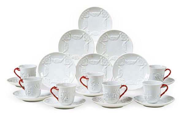 Diciotto tazze da caffè Doccia, Manifattura Richard Ginori, XX secolo 