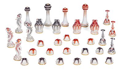 Raro Set di Scacchi “sea Life”meissen, 1945 Circadesign di Max Esser