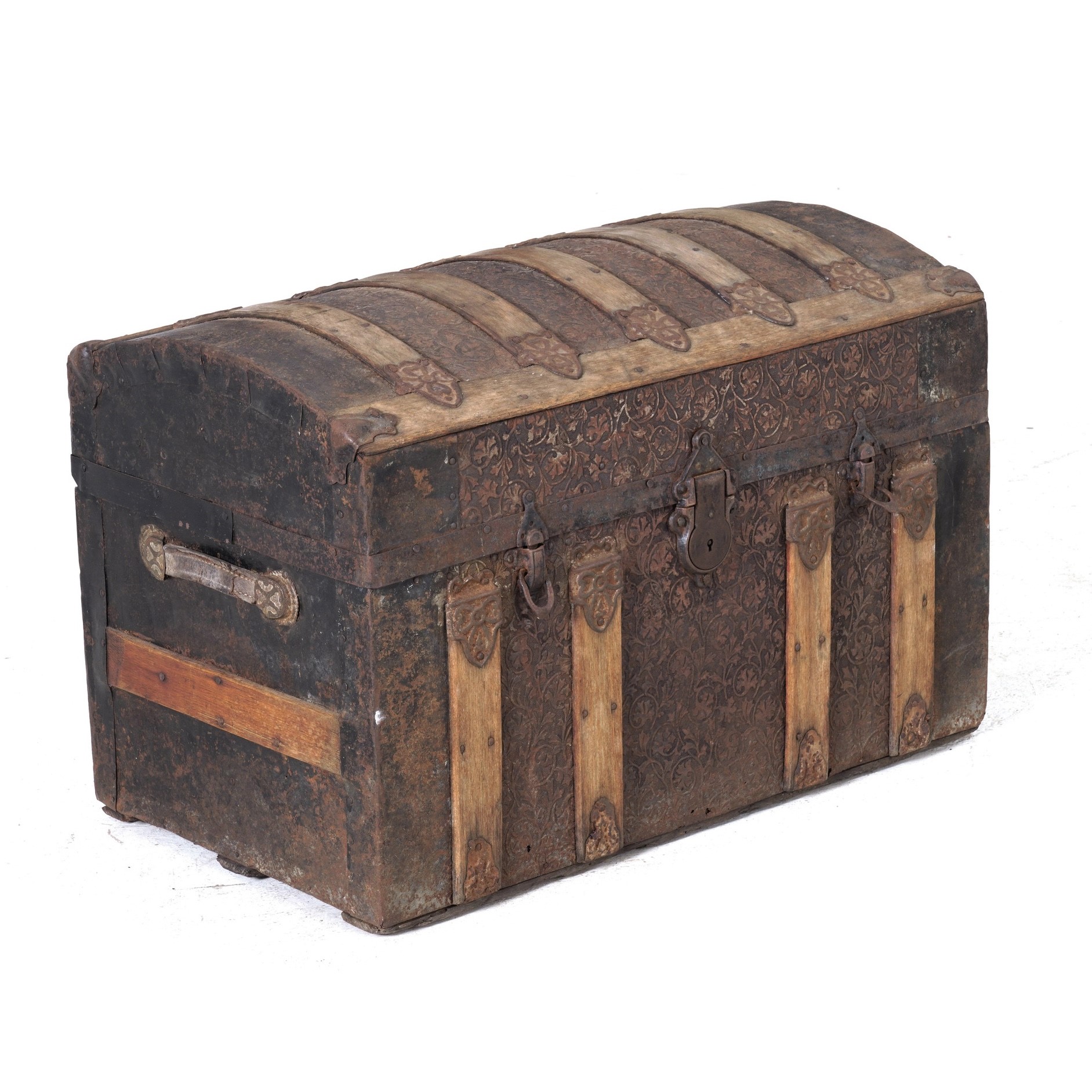 Baule in Legno e Pelle. XIX Secolo