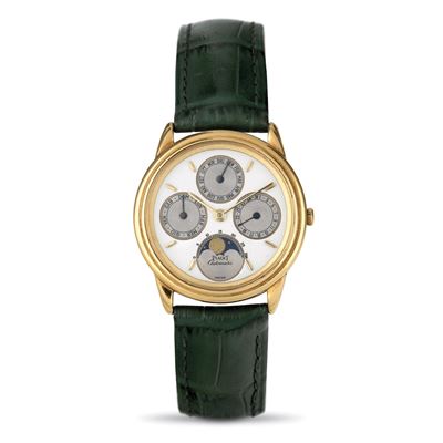 Gouverneur Triplo Calendario con Fasi Lunari in Oro Giallo 18k, Carica Automatico con Garanzia Or...