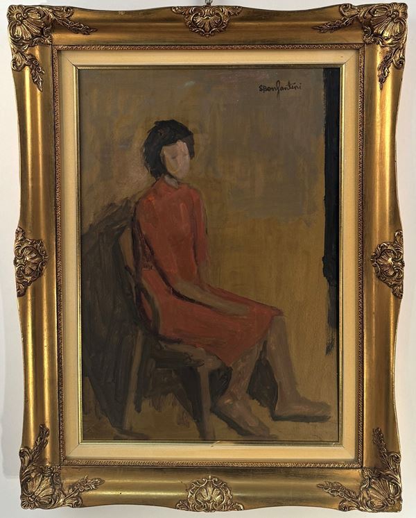 Sergio Bonfantini (Novara 1910 - 1989) Donna seduta, 1964