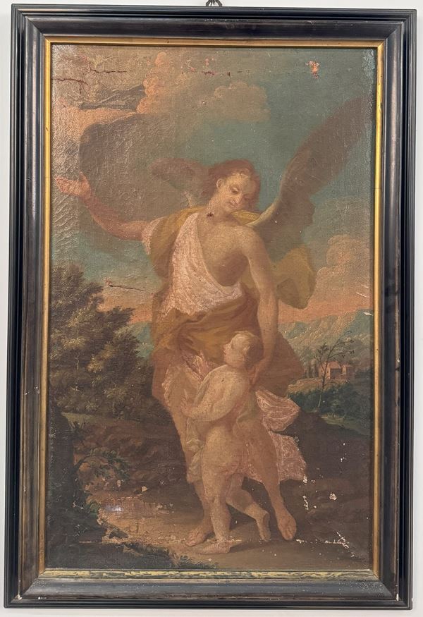 Anomimo del XVIII secolo Angelo che mostra ad un fanciullo la vocazione papale